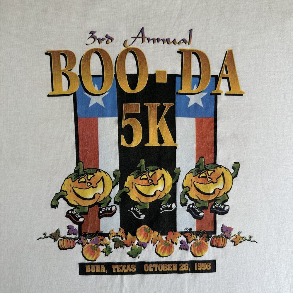 Vintage 1996 Made in USA - Boo-Da 5K T-Shirt Buda Texas Pumpkins | Sz XL